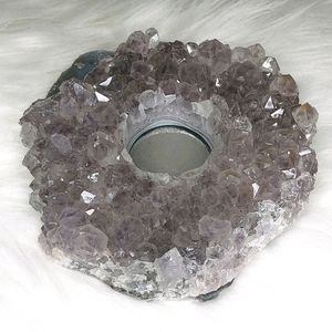 Amethyst Quartz Tea Light Candle Holder